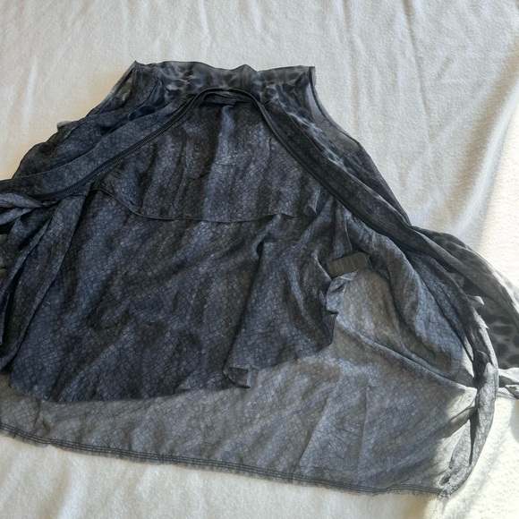 AllSaints Dress | Tunic Animal Print Silk Zip Sleeveless Draped Size US 6 - Picture 8 of 14